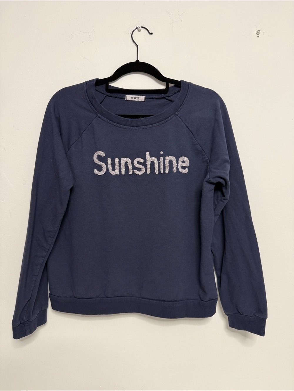 Sunshine fuzzy lettered Navy Women’s Sweatshirt
